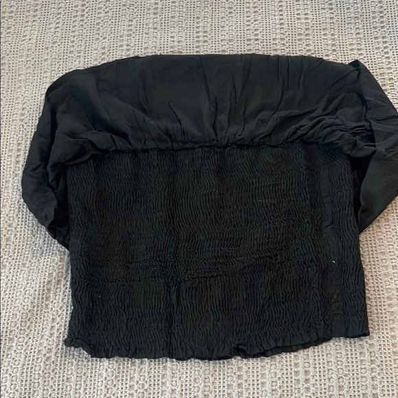 Chic Black Ruffled Mini Tube Top - Picture 2 of 6